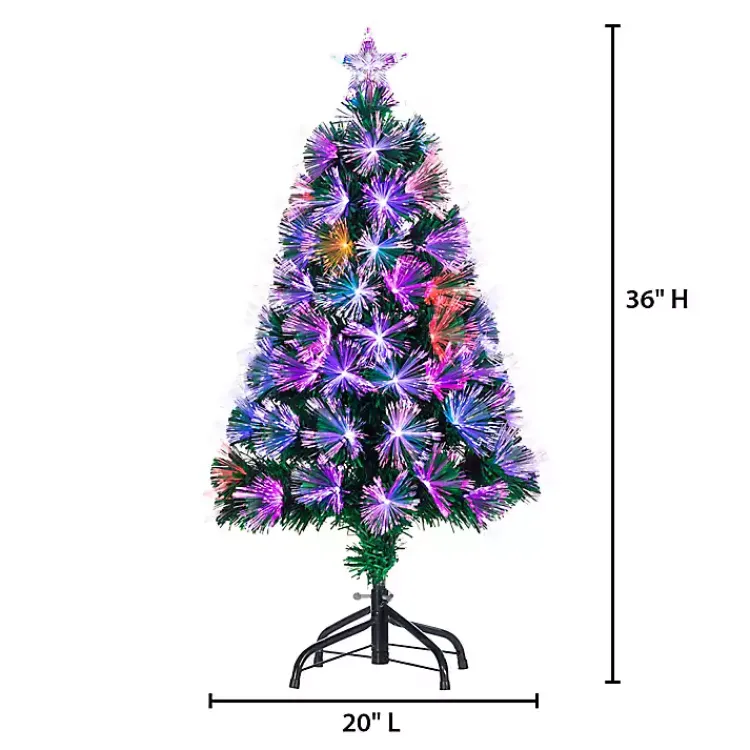 Clearance 3 ft. Fiber Optic Color Changing Christmas Tree Christmas Trees