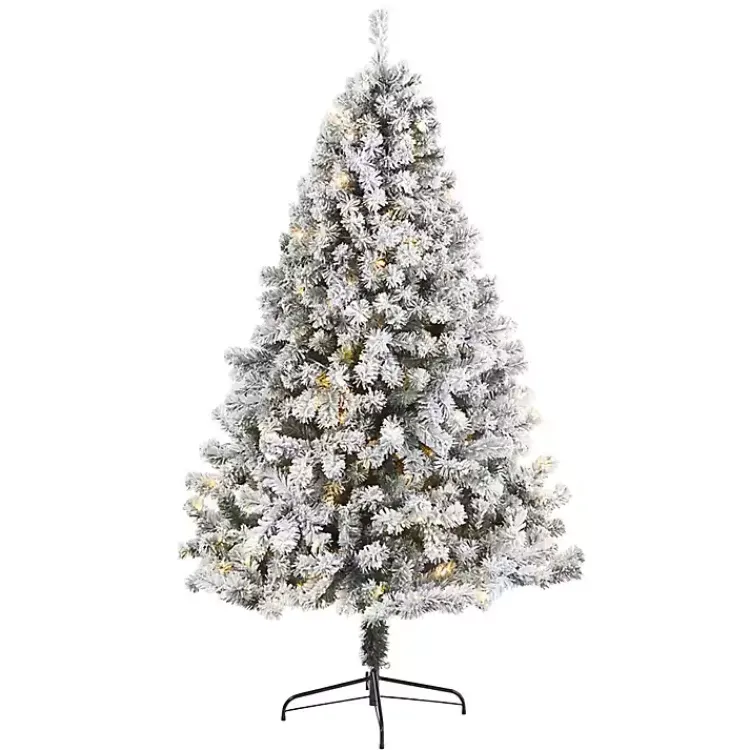 Best 7 ft. Flocked Lit West Virginia Fir Christmas Tree Christmas Trees