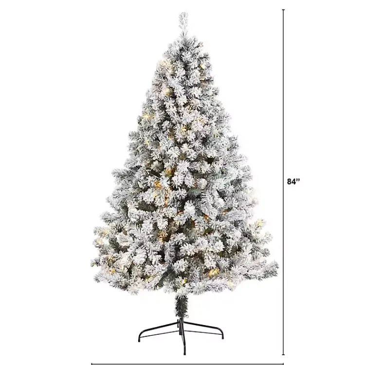 Best 7 ft. Flocked Lit West Virginia Fir Christmas Tree Christmas Trees