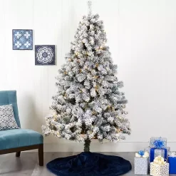 Best 7 ft. Flocked Lit West Virginia Fir Christmas Tree Christmas Trees