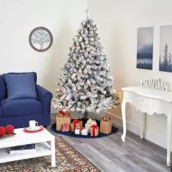 Best 7 ft. Flocked Lit West Virginia Fir Christmas Tree Christmas Trees