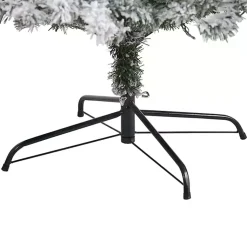 Clearance 8 ft. Flocked Pre-Lit Rock Spruce Christmas Tree Christmas Trees