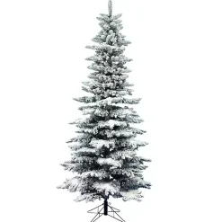 Sale 7.5 ft. Flocked Slim Utica Fir Christmas Tree Christmas Trees