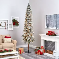 New 9 ft. Lit Flocked Grand Alpine Christmas Tree Christmas Trees