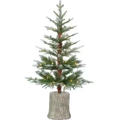 3 ft. Pre-Lit Cut Frosted Pine Christmas Tree Christmas Arrangements & Garland