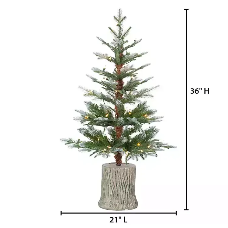 3 ft. Pre-Lit Cut Frosted Pine Christmas Tree Christmas Arrangements & Garland