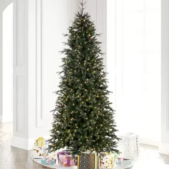 Discount 7.5 ft. Pre-Lit Douglas Fir Slim Christmas Tree Christmas Trees