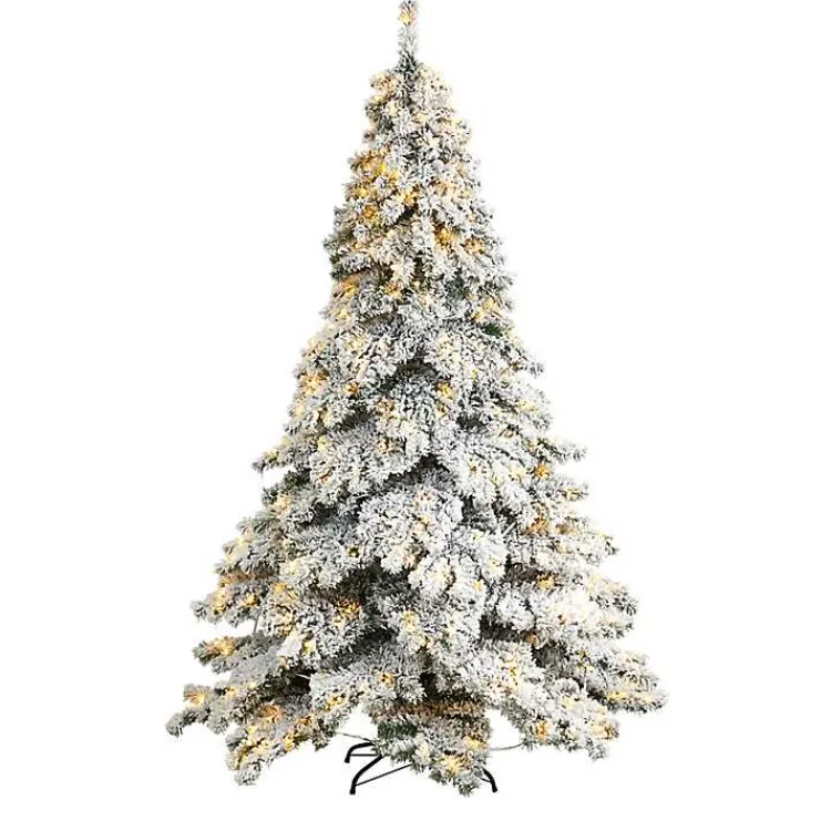Sale 7 ft. Pre-lit Flocked Fir Christmas Tree Christmas Trees