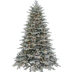 9 ft. Pre-Lit Flocked Spruce Full Christmas Tree Christmas Trees