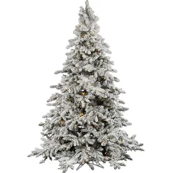 Outlet 7.5 ft. Pre-Lit Flocked Utica Fir Christmas Tree Christmas Trees