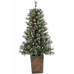 4 ft. Pre-Lit Glacier Pine Potted Christmas Tree Christmas Trees
