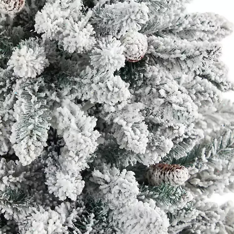 Discount 4.5 ft. Pre-Lit Livingston Fir Tree in White Plant Christmas Trees