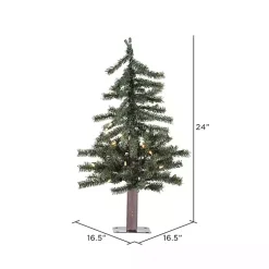 2 ft. Pre-Lit Natural Alpine Christmas Tree Christmas Arrangements & Garland