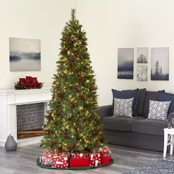 7.5 ft. Pre-Lit Norway Mixed Pine Christmas Tree Christmas Trees