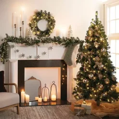 Clearance 6.5 ft. Pre-Lit Pine Christmas Tree Christmas Trees