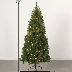 Clearance 6.5 ft. Pre-Lit Pine Christmas Tree Christmas Trees