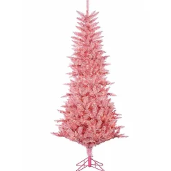 Outlet 7.5 ft. Pre-Lit Pink Tinsel Christmas Tree Christmas Trees