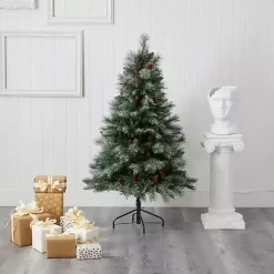Clearance 5 ft. Snowy Pine & Pinecones Christmas Tree Christmas Trees