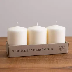 4 in. Pillar Candles, Set of 3 Candles