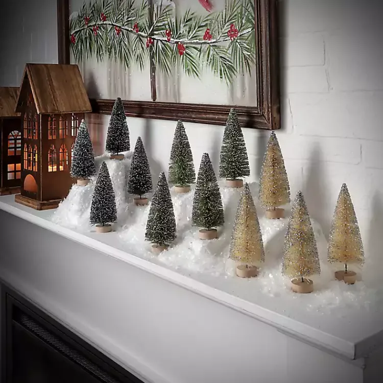 Best 5 in. Natural & Green Woodland Tree 12-pc. Set Christmas Decorations