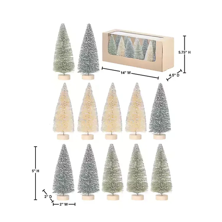 Best 5 in. Natural & Green Woodland Tree 12-pc. Set Christmas Decorations