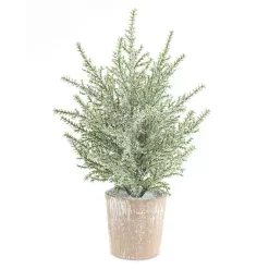 Hot 12 in. Potted Icy Pine Trees, Set of 6 Christmas Arrangements & Garland