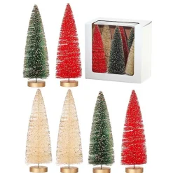 9 in. Red & Green Woodland Tree 6-pc. Set Christmas Decorations