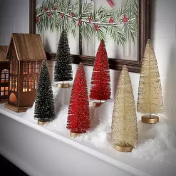 9 in. Red & Green Woodland Tree 6-pc. Set Christmas Decorations