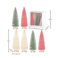 9 in. Red & Green Woodland Tree 6-pc. Set Christmas Decorations