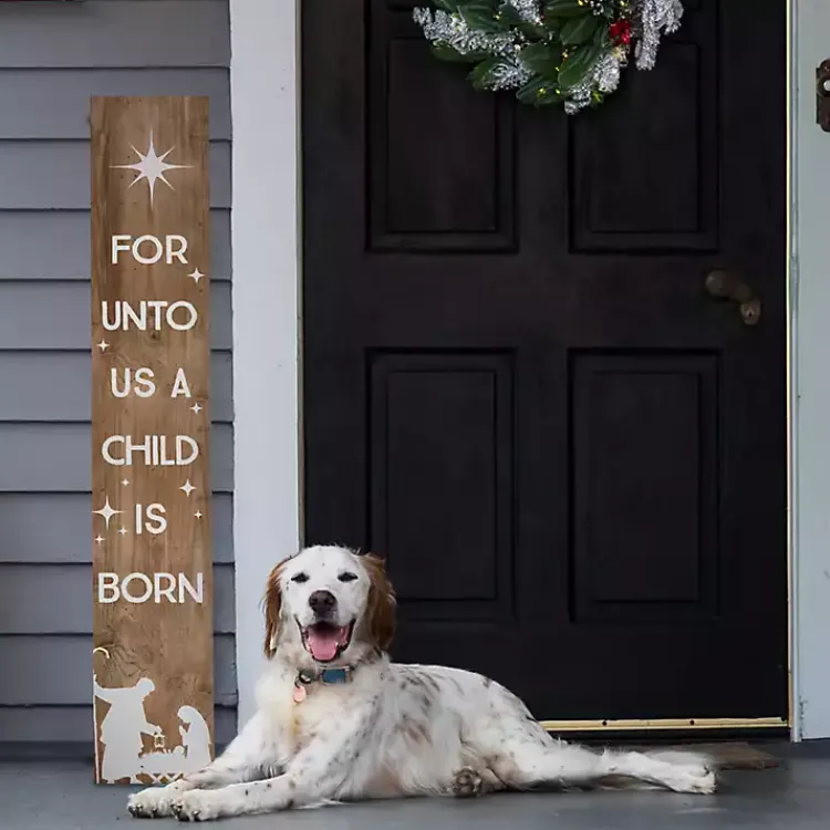 New A Child is Born Porch Board Outdoor Christmas Decorations