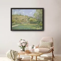 Kirklands Home Canvas Art|A Cowherd at Valhermeil Framed Canvas Art Print Green