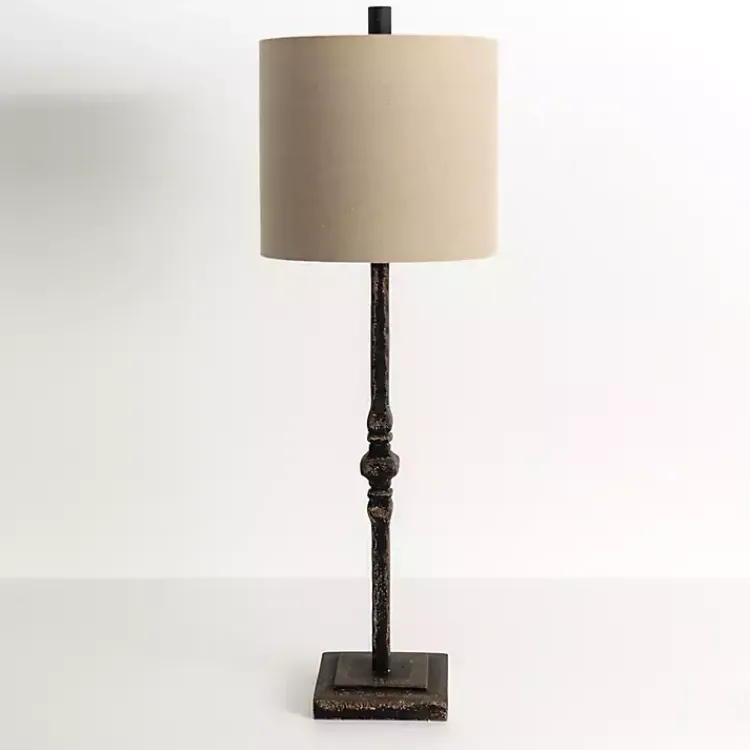 Kirklands Home Buffet Lamps|Abbott Antique Black Buffet Lamp Tan