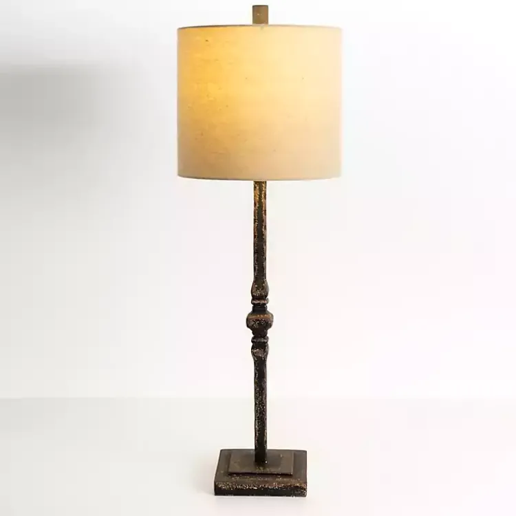 Kirklands Home Buffet Lamps|Abbott Antique Black Buffet Lamp Tan