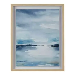 Kirklands Home Framed Art|Abstract Sparkling Sea Framed Wall Art Blue