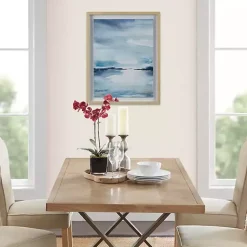 Kirklands Home Framed Art|Abstract Sparkling Sea Framed Wall Art Blue