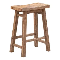Kirklands Home Bar Stools & Counter Height Stools|Acacia Barnwood Saddle Counter Stools, Set of 2 Tan