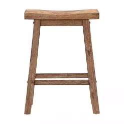 Kirklands Home Bar Stools & Counter Height Stools|Acacia Barnwood Saddle Counter Stools, Set of 2 Tan