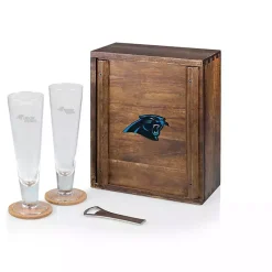 Kirklands Home Barware|Acacia Carolina Panthers Beer Glass Set