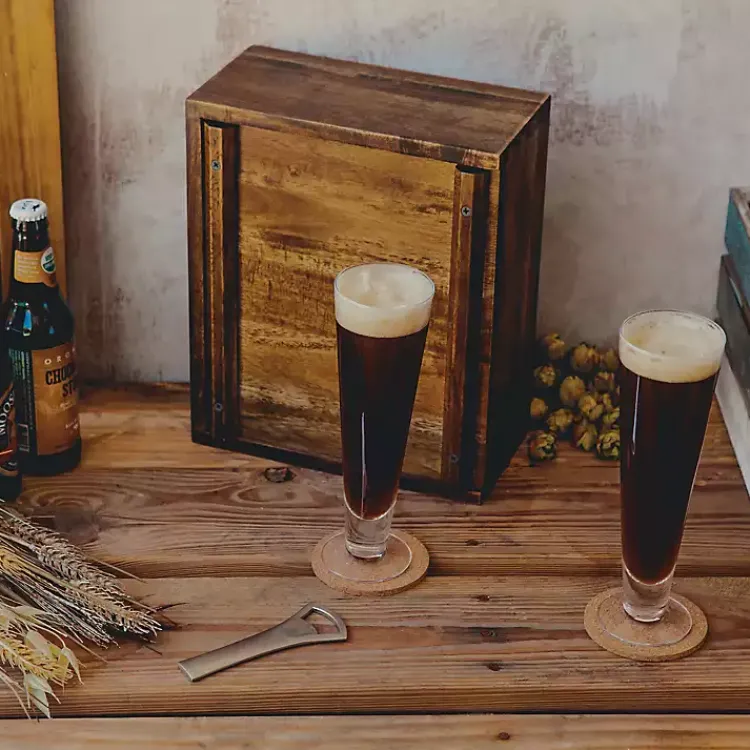 Kirklands Home Barware|Acacia Carolina Panthers Beer Glass Set