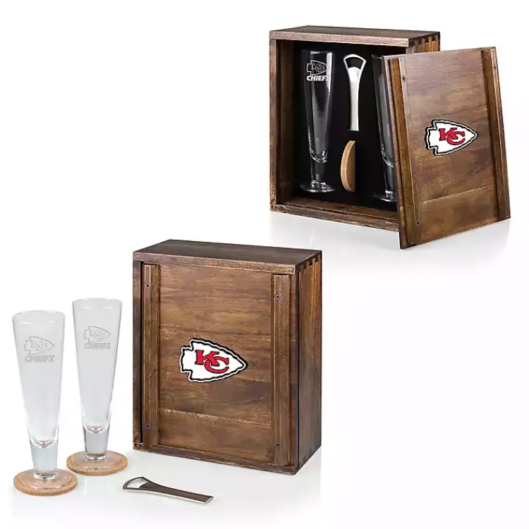 Kirklands Home Barware|Acacia Kansas City Chiefs Beer Glass Set