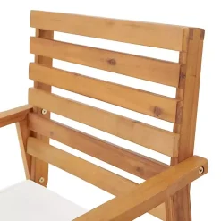 Kirklands Home Outdoor Seating|Acacia White Cushioned Outdoor Chairs, Set of 2