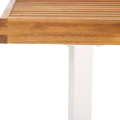 Kirklands Home Outdoor Seating|Acacia Wood and Metal Monti Outdoor Bench White