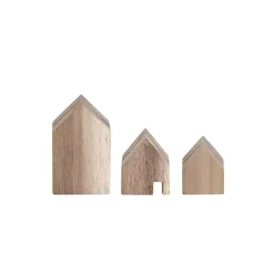 Online Acacia Wood House Photo Holders, Set of 3 Statues & Figurines