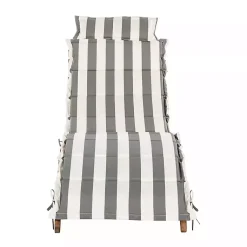 Kirklands Home Outdoor Sets|Acacia Wood 3-pc. Chaise Set with Striped Cushions