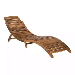 Kirklands Home Outdoor Sets|Acacia Wood 3-pc. Chaise Set with Striped Cushions
