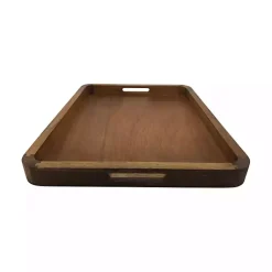 Kirklands Home Serving & Entertaining|Acacia Wood Rectangle Serving Tray with Handles Brown