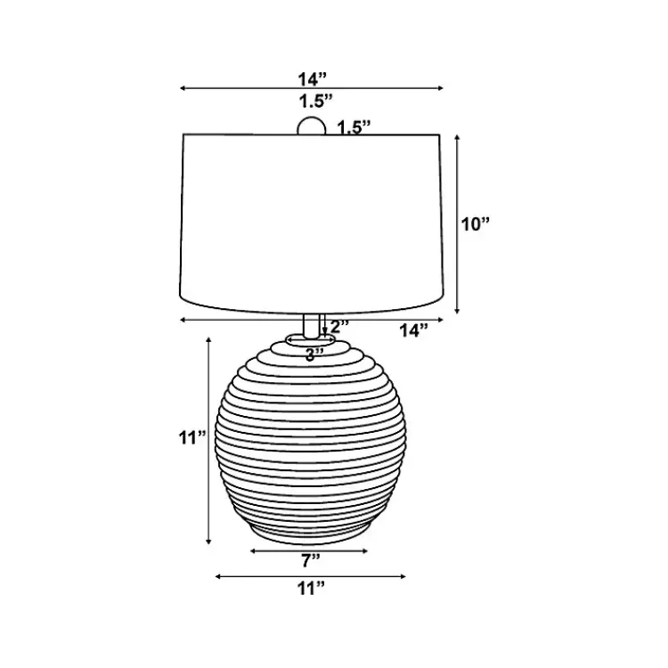 Kirklands Home Table Lamps|Acacia Wood Ribbed Polo Table Lamp Ivory