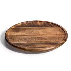 Kirklands Home Serving & Entertaining|Acacia Wood Round Lazy Susan, 15 in. Brown