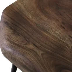 Kirklands Home Bar Stools & Counter Height Stools|Acacia Wood Seat Wrought Iron Base Counter Stool Brown