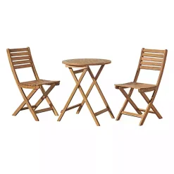 Kirklands Home Outdoor Sets|Acacia Wood Slatted 3-pc. Outdoor Bistro Set Tan